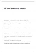 PN 3006 - Maternity & Pediatric. Exam Questions and Answers