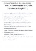 WEAX 201 Module 3 Exam Study Guide Q&A 100% Solved | Rated A+