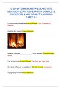 S-290 INTERMEDIATE WILDLAND FIRE BEHAVIOR EXAM REVIEW WITH COMPLETE QUESTIONS AND CORRECT ANSWERS RATED A+