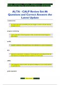 ALTA - CALP Review Set #6 Questions and Correct Answers the  Latest Update