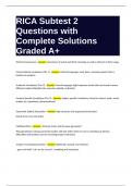 RICA Subtest 2 Questions with Complete Solutions Graded A+