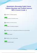 Quantitative Reasoning Guide (Latest 2024/ 2025 Update) Questions and Verified Answers| 100% Correct| Grade A