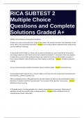 RICA SUBTEST 2 Multiple Choice Questions and Complete Solutions Graded A+