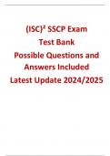 (ISC)² SSCP Exam Test Bank Possible Questions and Answers Included Latest Update 2024/2025