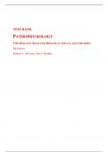 TEST BANK PATHOPHYSIOLOGY THE BIOLOGIC BASIS FOR DISEASE IN ADULTS AND CHILDREN 8th Edition Kathryn L. McCance, Sue E. Huether