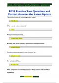 RCIS Practice Test Questions and  Correct Answers the Latest Update