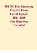 301 NC Post Licensing Practice Exam Latest Update 2024/2025 New Questions Included