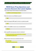 RCIS Exam Prep Questions and  Correct Answers the Latest Update