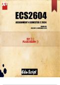 ECS2604 Assessment 4 (ANSWERS) Semester 2 2024 - DUE 8 November 2024