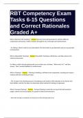 RBT Competency Exam Tasks 6-15 Questions and Correct Rationales Graded A+