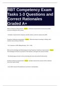 RBT Competency Exam Tasks 1-3 Questions and Correct Rationales Graded A+