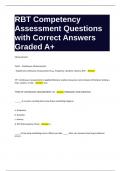 RBT Competency Assessment Questions with Correct Answers Graded A+