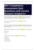 RBT Competency Assessment Quiz Questions with Correct Answers Graded A+