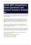 ACES RBT Competency Exam Questions and Correct Answers Graded A+