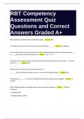 RBT Competency Assessment Quiz Questions and Correct Answers Graded A+