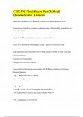 CHE 505 Final Exam Part 3 (Oral) Questions and Answers