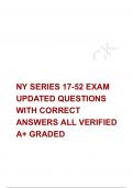 NY SERIES 17-52 EXAM UPDATED QUESTIONS WITH CORRECT ANSWERS ALL VERIFIED A+ GRADED 