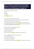 APhA Pharmacy-Based Immunization Delivery Assessment Exam Questions with Correct Rationales Graded  A+