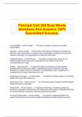 Principal Cert 268 Buzz Words Questions And Answers 100% Guaranteed Success.