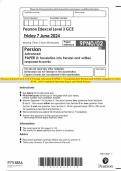 Pearson Edexcel Level 3 GCE Persian Advanced PAPER 2: Translation into Persian and written response to works JUNE 2024 Combined Question Paper and Mark Scheme