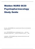 Walden NURS 6630 Psychopharmacology Study Guide