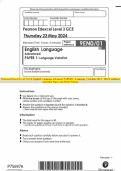 Pearson Edexcel Level 3 GCE English Language Advanced PAPER 1: Language Variation MAY 2024 Combined Question Paper and Mark Scheme