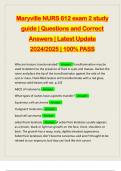 Maryville NURS 612 exam 2 study guide | Questions and Correct Answers | Latest Update 2024/2025 | 100% PASS