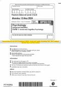 Pearson Edexcel Level 3 GCE Psychology PAPER 1: Social and Cognitive Psychology MAY 2024 Combined Question Paper and Mark Scheme