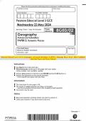 Pearson Edexcel Level 3 GCE Geography Advanced Subsidiary PAPER 2: Dynamic Places MAY 2024 Combined Question Paper and Mark Scheme