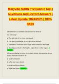 Maryville NURS 612 Exam 2 Test | Questions and Correct Answers | Latest Update 2024/2025 | 100% PASS