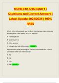 NURS 612 AHA Exam 1 | Questions and Correct Answers | Latest Update 2024/2025 | 100% PASS