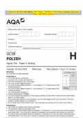 AQA GCSE POLISH Higher Tier Paper 4 Writing JUNE 2024 Combined Question Paper and Mark Scheme