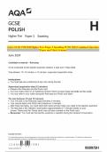 AQA GCSE POLISH Higher Tier Paper 2 Speaking JUNE 2024 Combined Question Paper and Mark Scheme