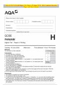 AQA GCSE PANJABI Higher Tier Paper 4 Writing JUNE 2024 Combined Question Paper and Mark Scheme