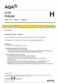 AQA GCSE PANJABI Higher Tier Paper 2 Speaking JUNE 2024 Combined Question Paper and Mark Scheme