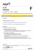 AQA GCSE PANJABI Foundation Tier Paper 2 Speaking JUNE 2024 Combined Question Paper and Mark Scheme