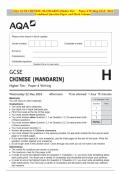 AQA GCSE CHINESE (MANDARIN) Higher Tier Paper 4 Writing MAY 2024 Combined Question Paper and Mark Scheme