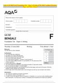 AQA GCSE BENGALI Foundation Tier Paper 4 Writing JUNE 2024 Combined Question Paper and Mark Scheme