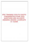 EPIC TRAINING COG170 COGITO FUNDAMENTALS EXAM 2024 QUESTIONS AND ACCURATE ANSWERS ||COMPLETE A+ GUIDE