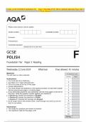 AQA GCSE POLISH Foundation Tier Paper 3 Reading JUNE 2024 Combined Question Paper and Mark Scheme