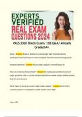 PALS 2020 Shock Exam/ 118 Q&A/ Already Graded A+.   