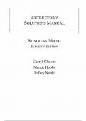 Solution Manual for Business Math 11th Edition(Cheryl Cleaves, 2017), Chapters 1-12 | All Chapters