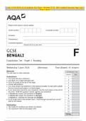 AQA GCSE BENGALI Foundation Tier Paper 3 Reading JUNE 2024 Combined Question Paper and Mark Scheme