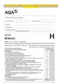 AQA GCSE BENGALI Higher Tier Paper 1 Listening JUNE 2024 Combined Question Paper and Mark Scheme