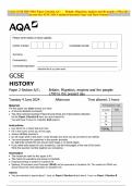 AQA GCSE HISTORY Paper 2 Section A/C: Britain: Migration, empires and the people: c790 to the present day JUNE 2024 Combined Question Paper and Mark Scheme