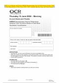 OCR A Level Drama and Theatre H459/45 Deconstructing Texts for Performance Sweeney Todd: The Demon Barber of Fleet Street JUNE 2024 Combined Question Paper and Mark Scheme