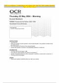 OCR A Level History A Y318/01 Russia and its Rulers 1855–1964 MAY 2024 Combined Question Paper and Mark Scheme