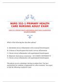 NURS 552-1 PRIMARY HEALTH CARE NURSING ADULT EXAM |GUARANTEED ACCURATE ANSWERS