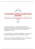 ILLINOIS REAL ESTATE LEASING EXAM 20242025 WITH GUARANTEED ACCURATE ANSWERS