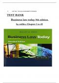 TEST BANK for Business law today 9th edition by Roger LeRoy Miller, Gaylord A. Jentz All Chapters 1 to 45 complete Verified editon